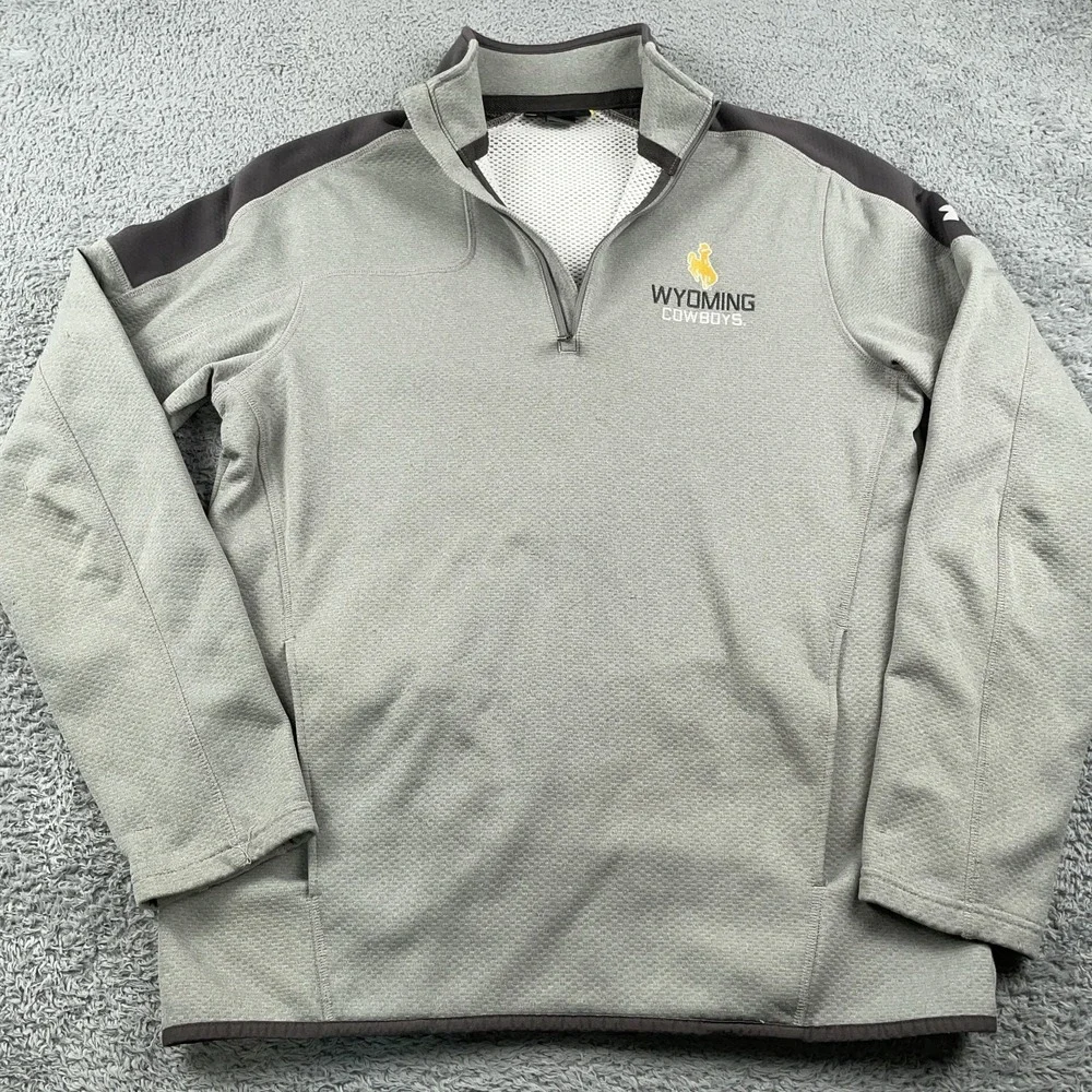 Wyoming Cowboys Pullover 1/4 Zip Mens Medium Gray NCAA Football Under Armour